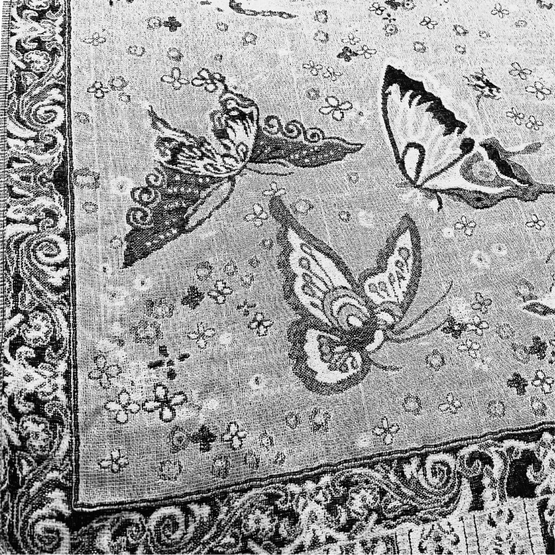 "Butterfly Paisley" - Reversible Pashmina - Pashmaniac